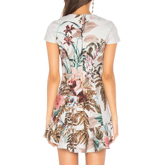 Amanda Uprichard Torrence Mini Dress Camellia Blue Floral M - Picture 3 of 15